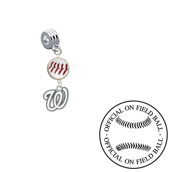 Washington Nationals On Field Baseball Universal European Bracelet Charm (Pandora Compatible)
