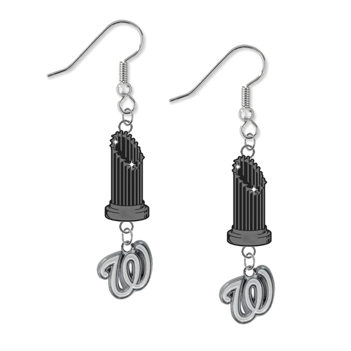 Washington Nationals MLB World Series Trophy Dangle Earrings