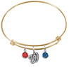 Washington Nationals Gold MLB Expandable Wire Bangle Charm Bracelet