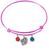 Washington Nationals Pink MLB Expandable Wire Bangle Charm Bracelet