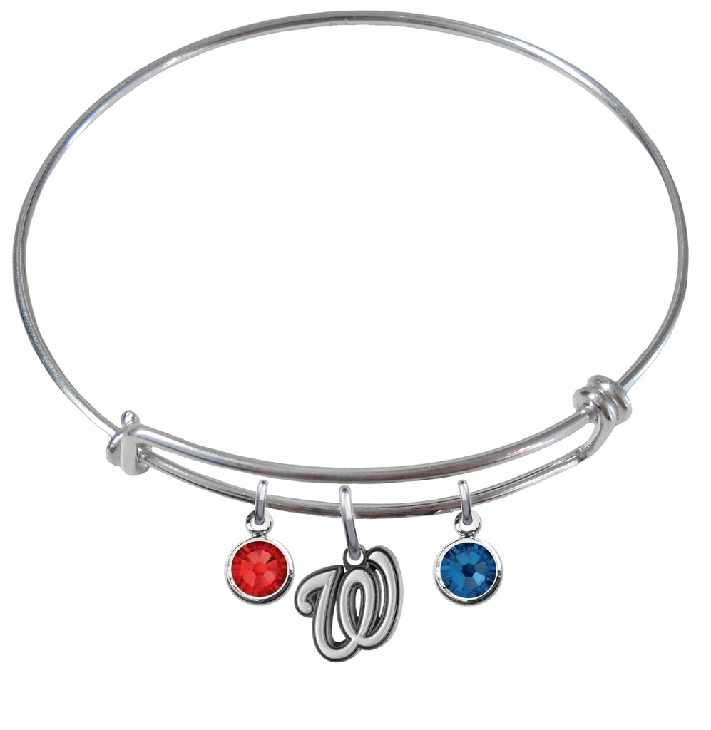 Washington Nationals MLB Expandable Wire Bangle Charm Bracelet