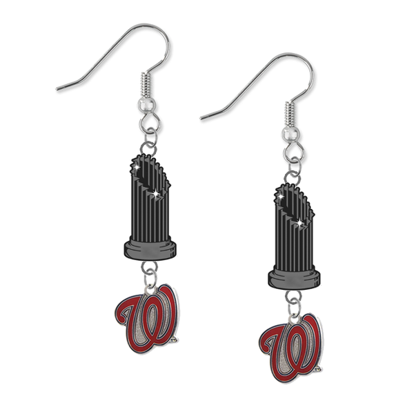 Washington Nationals Style 2 MLB World Series Trophy Dangle Earrings