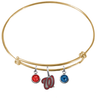 Washington Nationals Style 2 Gold MLB Expandable Wire Bangle Charm Bracelet