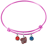 Washington Nationals Style 2 Pink MLB Expandable Wire Bangle Charm Bracelet