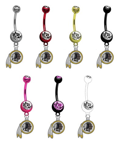 Washington Redskins NFL Football Belly Button Navel Ring - Pick Your Color