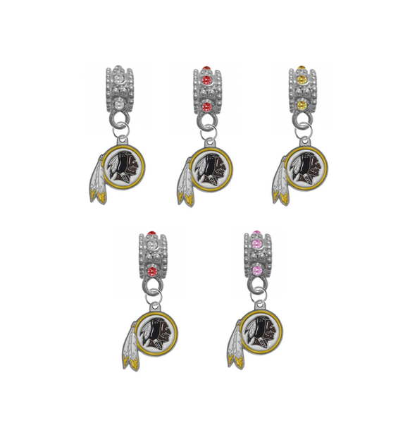 Washington Redskins NFL Football Crystal Rhinestone European Bracelet Charm