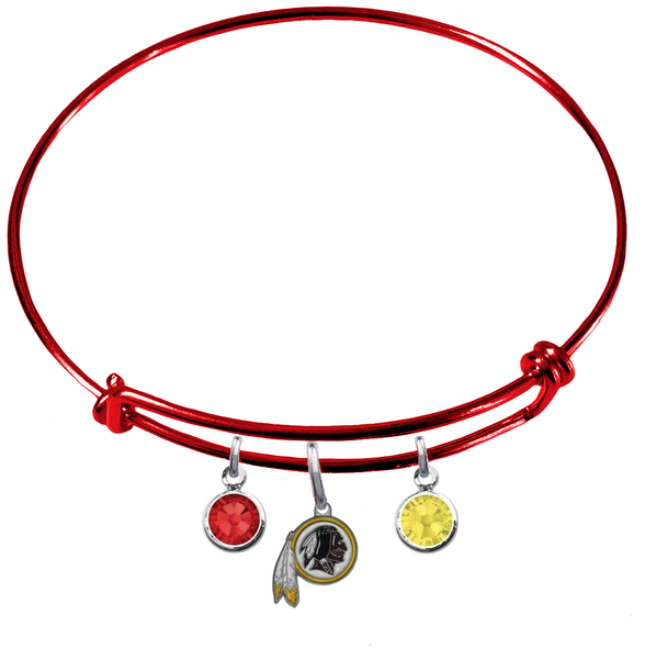 Washington Redskins Red NFL Expandable Wire Bangle Charm Bracelet