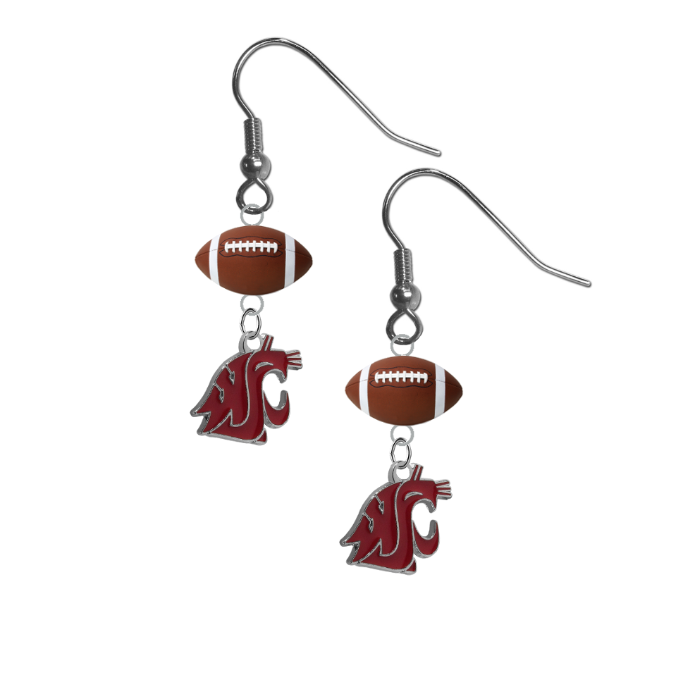 Washington State Cougars NCAA Football Dangle Earrings