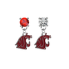 Washington State Cougars RED & CLEAR Swarovski Crystal Stud Rhinestone Earrings