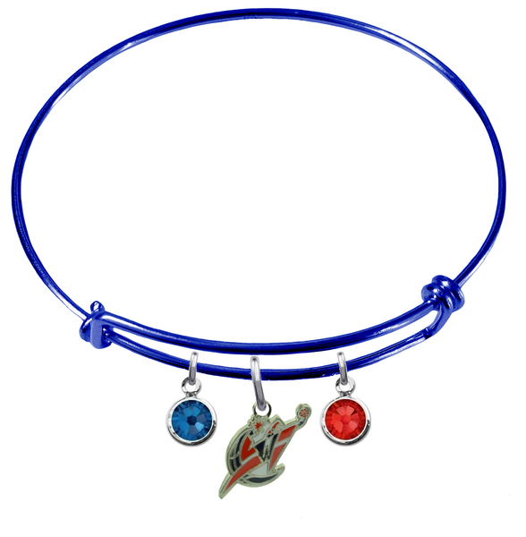 Washington Wizards BLUE Color Edition Expandable Wire Bangle Charm Bracelet