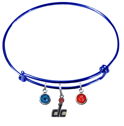 Washington Wizards DC Logo BLUE Color Edition Expandable Wire Bangle Charm Bracelet