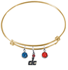 Washington Wizards DC Logo GOLD Color Edition Expandable Wire Bangle Charm Bracelet