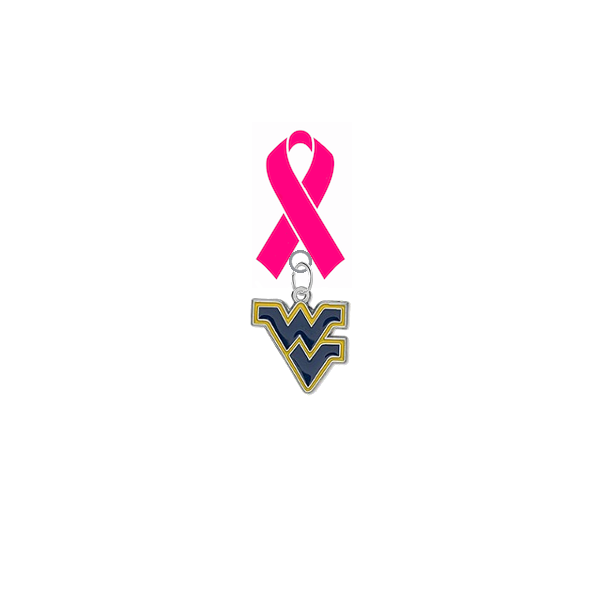 West Virginia Mountaineers Breast Cancer Awareness / Mothers Day Pink Ribbon Lapel Pin