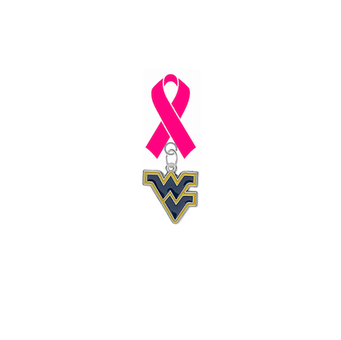 West Virginia Mountaineers Breast Cancer Awareness / Mothers Day Pink Ribbon Lapel Pin