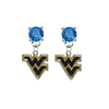 West Virginia Mountaineers BLUE Swarovski Crystal Stud Rhinestone Earrings