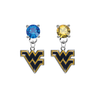 West Virginia Mountaineers BLUE & GOLD Swarovski Crystal Stud Rhinestone Earrings