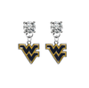 West Virginia Mountaineers CLEAR Swarovski Crystal Stud Rhinestone Earrings