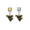 West Virginia Mountaineers GOLD & CLEAR Swarovski Crystal Stud Rhinestone Earrings