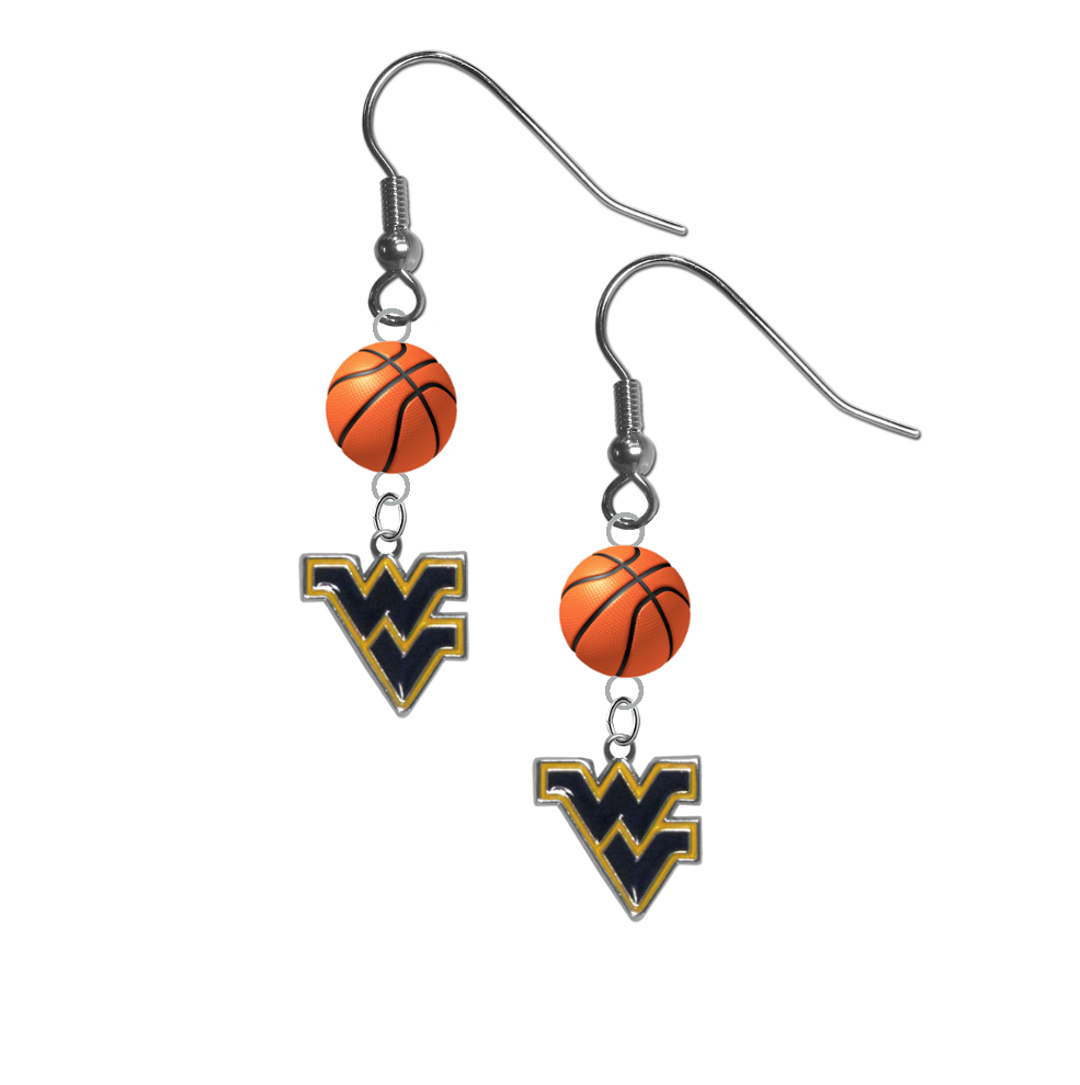 West Virginia Mountaineers NCAA Basketball Dangle Earrings