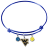 West Virginia Mountaineers BLUE Expandable Wire Bangle Charm Bracelet