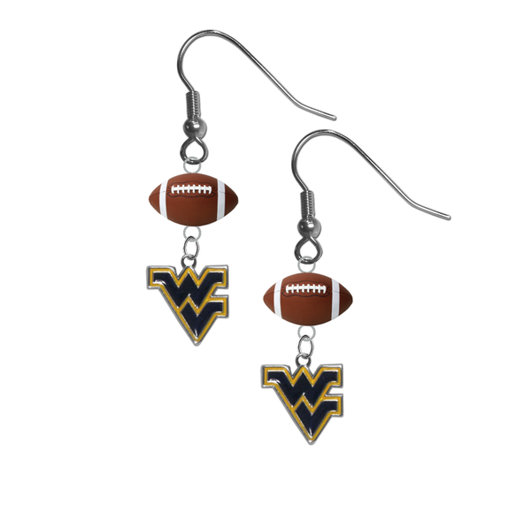 West Virginia Mountaineers NCAA Football Dangle Earrings
