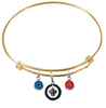 Winnipeg Jets Color Edition GOLD Expandable Wire Bangle Charm Bracelet