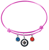 Winnipeg Jets Color Edition PINK Expandable Wire Bangle Charm Bracelet