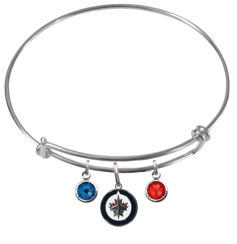 Winnipeg Jets NHL Expandable Wire Bangle Charm Bracelet