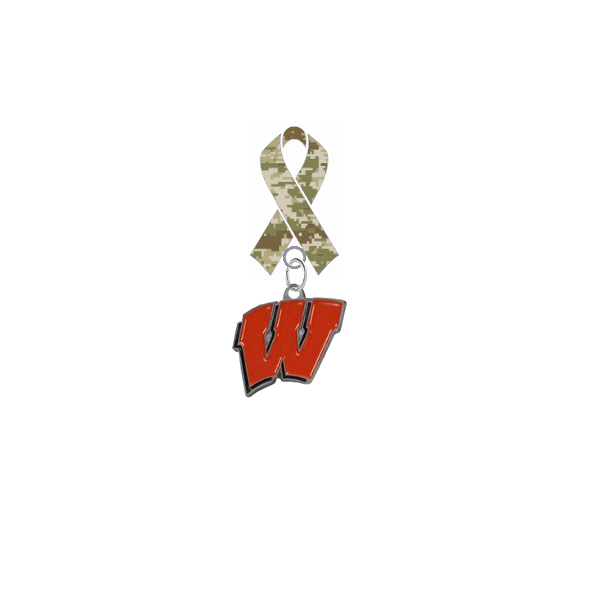 Wisconsin Badgers Salute to Service Military Appreciation Camo Ribbon Lapel Pin