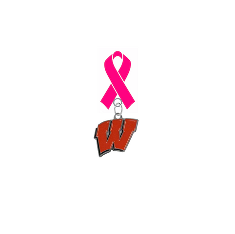 Wisconsin Badgers Breast Cancer Awareness / Mothers Day Pink Ribbon Lapel Pin