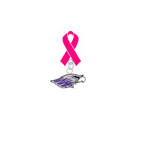 Wisconsin Whitewater Warhawks Mascot Breast Cancer Awareness / Mothers Day Pink Ribbon Lapel Pin