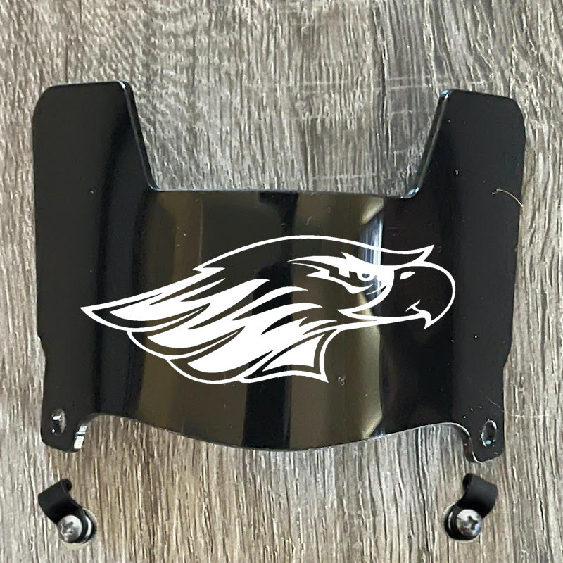 Wisconsin Whitewater Warhawks Mini Football Helmet Visor Shield Black Dark Tint w/ Clips