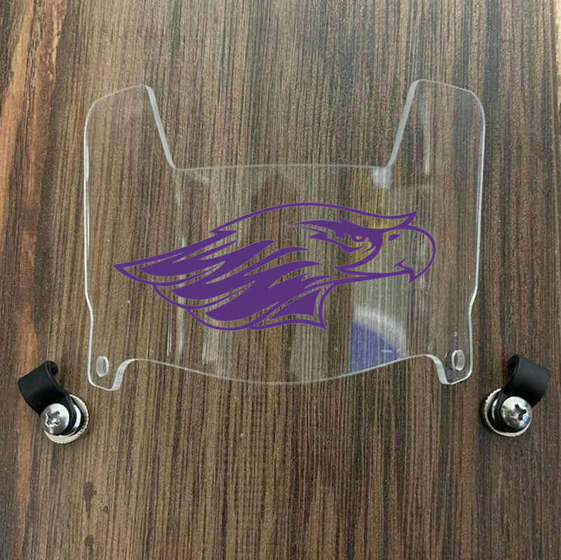 Wisconsin Whitewater Warhawks Mini Football Helmet Visor Shield Clear w/ Clips