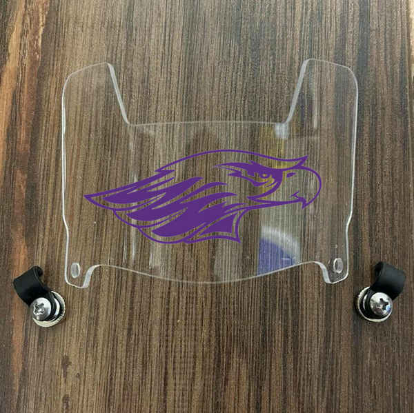 Wisconsin Whitewater Warhawks Mini Football Helmet Visor Shield Clear w/ Clips