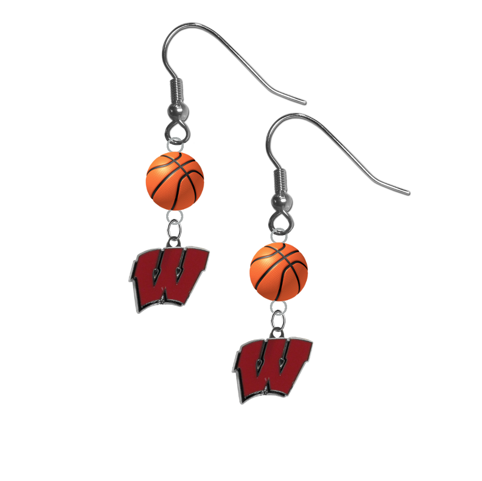 Wisconsin Badgers NCAA Basketball Dangle Earrings