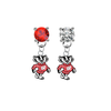 Wisconsin Badgers Mascot RED & CLEAR Swarovski Crystal Stud Rhinestone Earrings