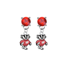 Wisconsin Badgers Mascot RED Swarovski Crystal Stud Rhinestone Earrings
