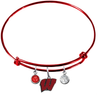 Wisconsin Badgers RED Expandable Wire Bangle Charm Bracelet