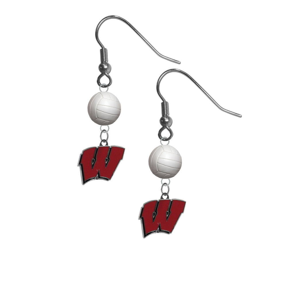 Wisconsin Badgers NCAA Volleyball Dangle Earrings