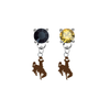 Wyoming Cowboys BLACK & GOLD Swarovski Crystal Stud Rhinestone Earrings