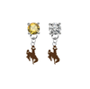 Wyoming Cowboys GOLD & CLEAR Swarovski Crystal Stud Rhinestone Earrings