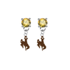Wyoming Cowboys GOLD Swarovski Crystal Stud Rhinestone Earrings