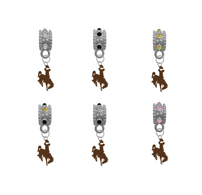 Wyoming Cowboys NCAA Crystal Rhinestone European Bracelet Charm