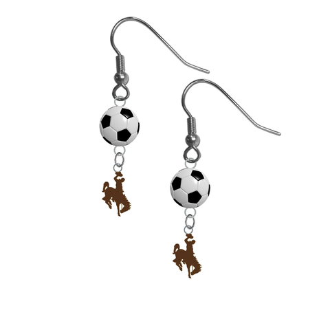 Wyoming Cowboys NCAA Soccer Dangle Earrings