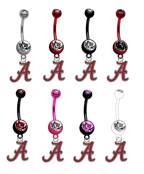 Alabama Crimson Tide NCAA College Belly Button Navel Ring - Pick Your Color