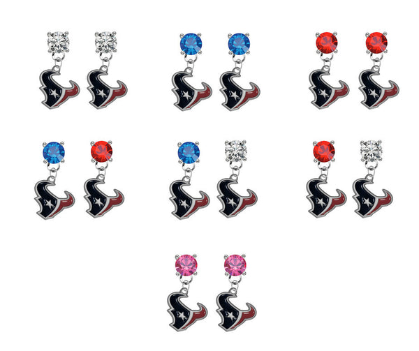 Houston Texans NFL Swarovski Crystal Stud Rhinestone Earrings