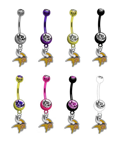 Minnesota Vikings NFL Football Belly Button Navel Ring - Pick Your Color