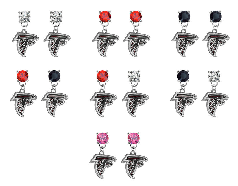 Atlanta Falcons NFL Swarovski Crystal Stud Rhinestone Earrings