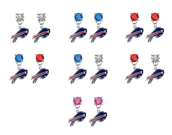 Buffalo Bills NFL Swarovski Crystal Stud Rhinestone Earrings