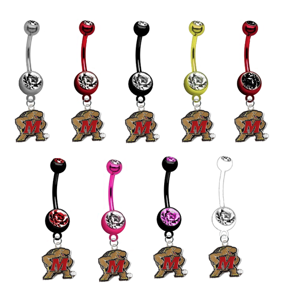 Maryland Terrapins NCAA College Belly Button Navel Ring - Pick Your Color